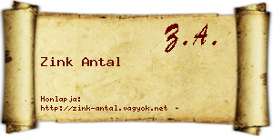 Zink Antal névjegykártya